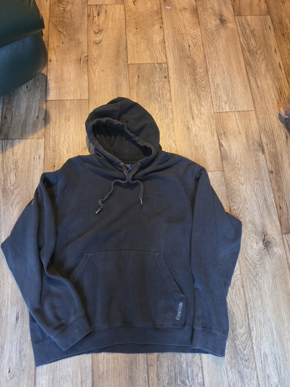 Reebok Men's Dark Gray Hooded Pullover Sweatshirt Size XL